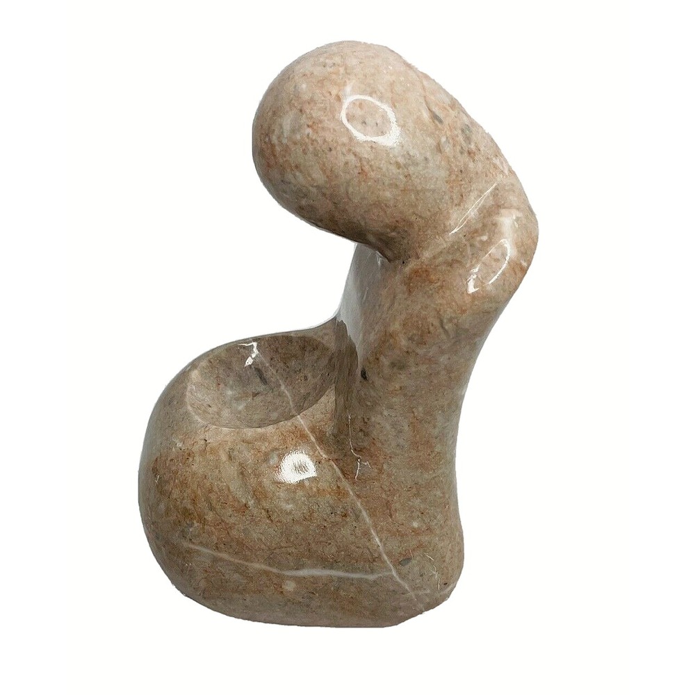 Modernist Mother Abstract Marble Sculpture Tan/Light Pink Solid Appx. 4 lbs.‎